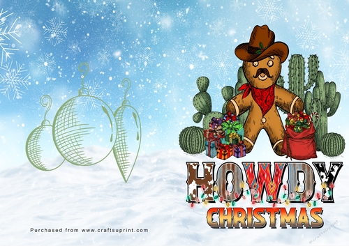 No Cut Just Print Christmas Cards Cowboy Christmas