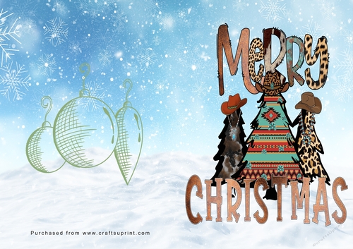 No Cut Just Print Christmas Cards Cowboy Christmas