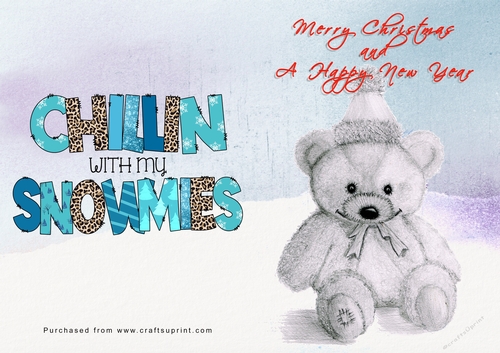No Cut Just Print Christmas Cards