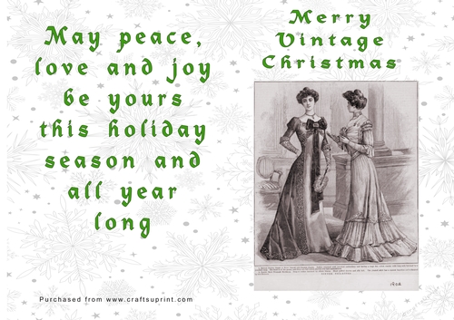 No Cut Just Print Christmas Cards Vintage