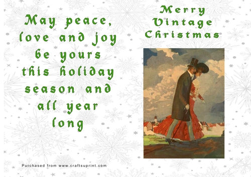 No Cut Just Print Christmas Cards Vintage
