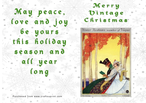 No Cut Just Print Christmas Cards Vintage