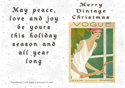 No Cut Just Print Christmas Cards Vintage