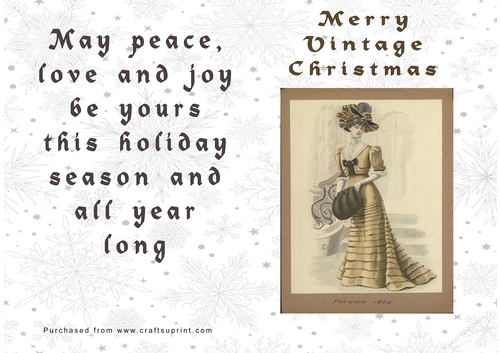 No Cut Just Print Christmas Cards Vintage