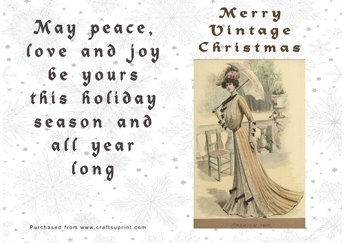 No Cut Just Print Christmas Cards Vintage