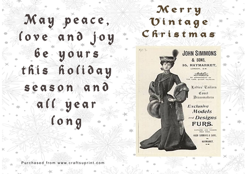 No Cut Just Print Christmas Cards Vintage