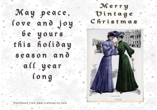 No Cut Just Print Christmas Cards Vintage