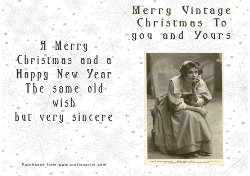 No Cut Just Print Christmas Cards Vintage