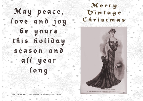 No Cut Just Print Christmas Cards Vintage