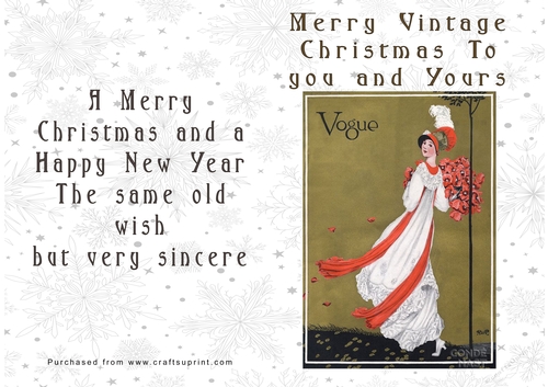 No Cut Just Print Christmas Cards Vintage