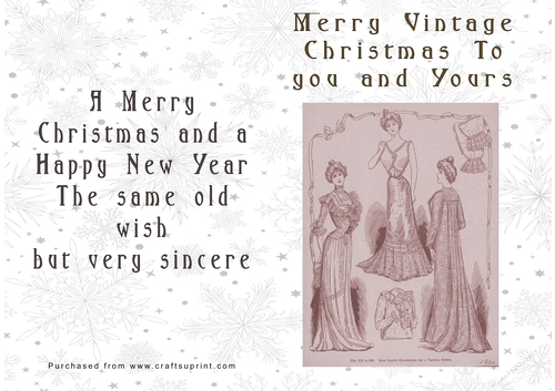 No Cut Just Print Christmas Cards Vintage