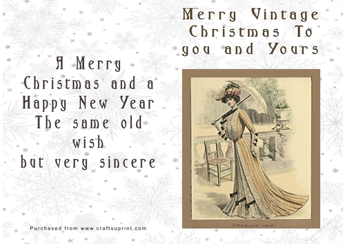 No Cut Just Print Christmas Cards Vintage