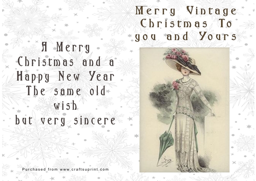 No Cut Just Print Christmas Cards Vintage