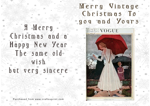 No Cut Just Print Christmas Cards Vintage