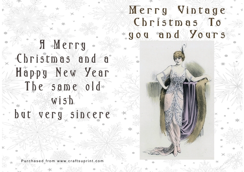 No Cut Just Print Christmas Cards Vintage