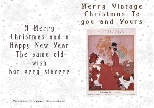 No Cut Just Print Christmas Cards Vintage