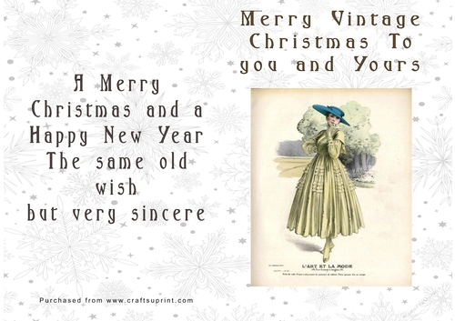 No Cut Just Print Christmas Cards Vintage
