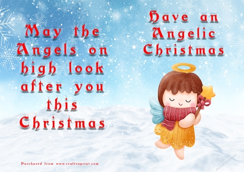 No Cut Just Print Christmas Cards - Angels