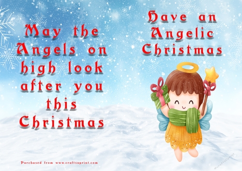 No Cut Just Print Christmas Cards - Angels
