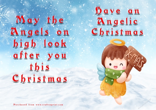 No Cut Just Print Christmas Cards - Angels