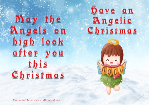 No Cut Just Print Christmas Cards - Angels
