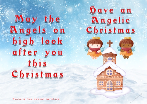 No Cut Just Print Christmas Cards - Angels