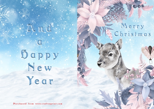 No Cut Just Print Christmas Cards - Animals