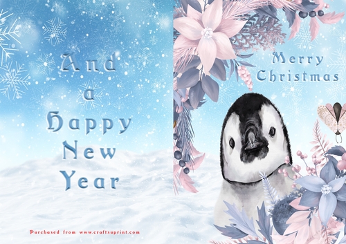 No Cut Just Print Christmas Cards - Animals