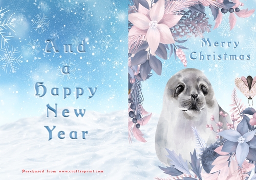 No Cut Just Print Christmas Cards - Animals