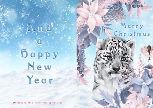 No Cut Just Print Christmas Cards - Animals