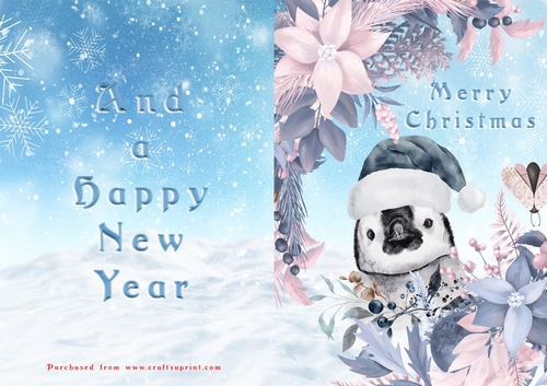 No Cut Just Print Christmas Cards - Animals