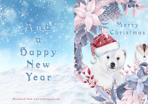 No Cut Just Print Christmas Cards - Animals
