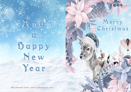 No Cut Just Print Christmas Cards - Animals