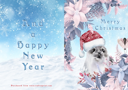 No Cut Just Print Christmas Cards - Animals
