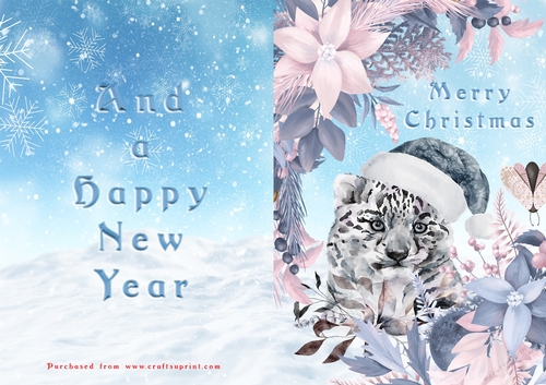 No Cut Just Print Christmas Cards - Animals