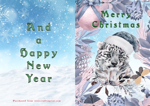 No Cut Just Print Christmas Cards - Animals