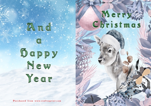 No Cut Just Print Christmas Cards - Animals
