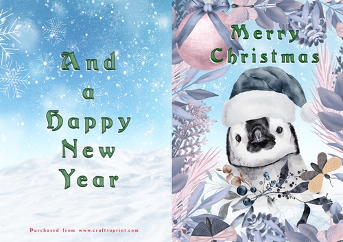 No Cut Just Print Christmas Cards - Animals