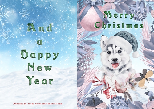 No Cut Just Print Christmas Cards - Animals