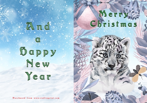 No Cut Just Print Christmas Cards - Animals