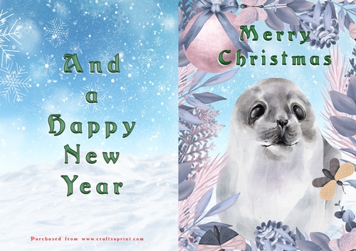 No Cut Just Print Christmas Cards - Animals