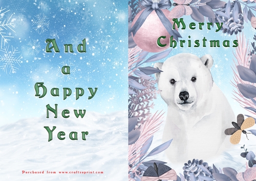 No Cut Just Print Christmas Cards - Animals