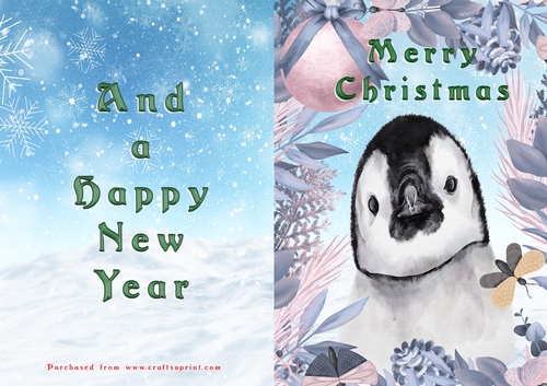 No Cut Just Print Christmas Cards - Animals