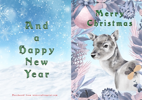 No Cut Just Print Christmas Cards - Animals