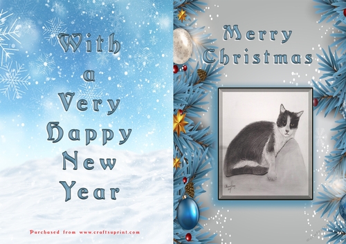 No Cut Just Print Christmas Cards - Animals