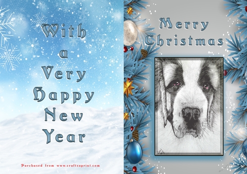 No Cut Just Print Christmas Cards - Animals