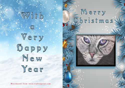 No Cut Just Print Christmas Cards - Animals