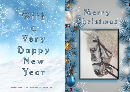 No Cut Just Print Christmas Cards - Animals