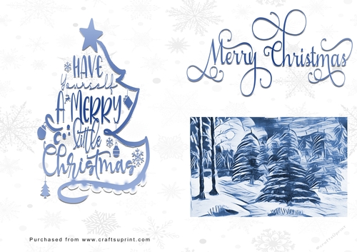 No Cut Just Print Christmas Cards - Christmas Trees