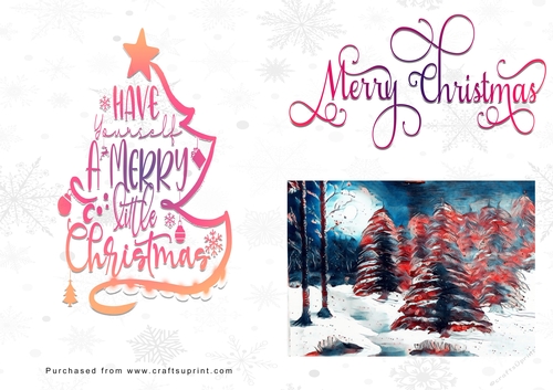 No Cut Just Print Christmas Cards - Christmas Trees